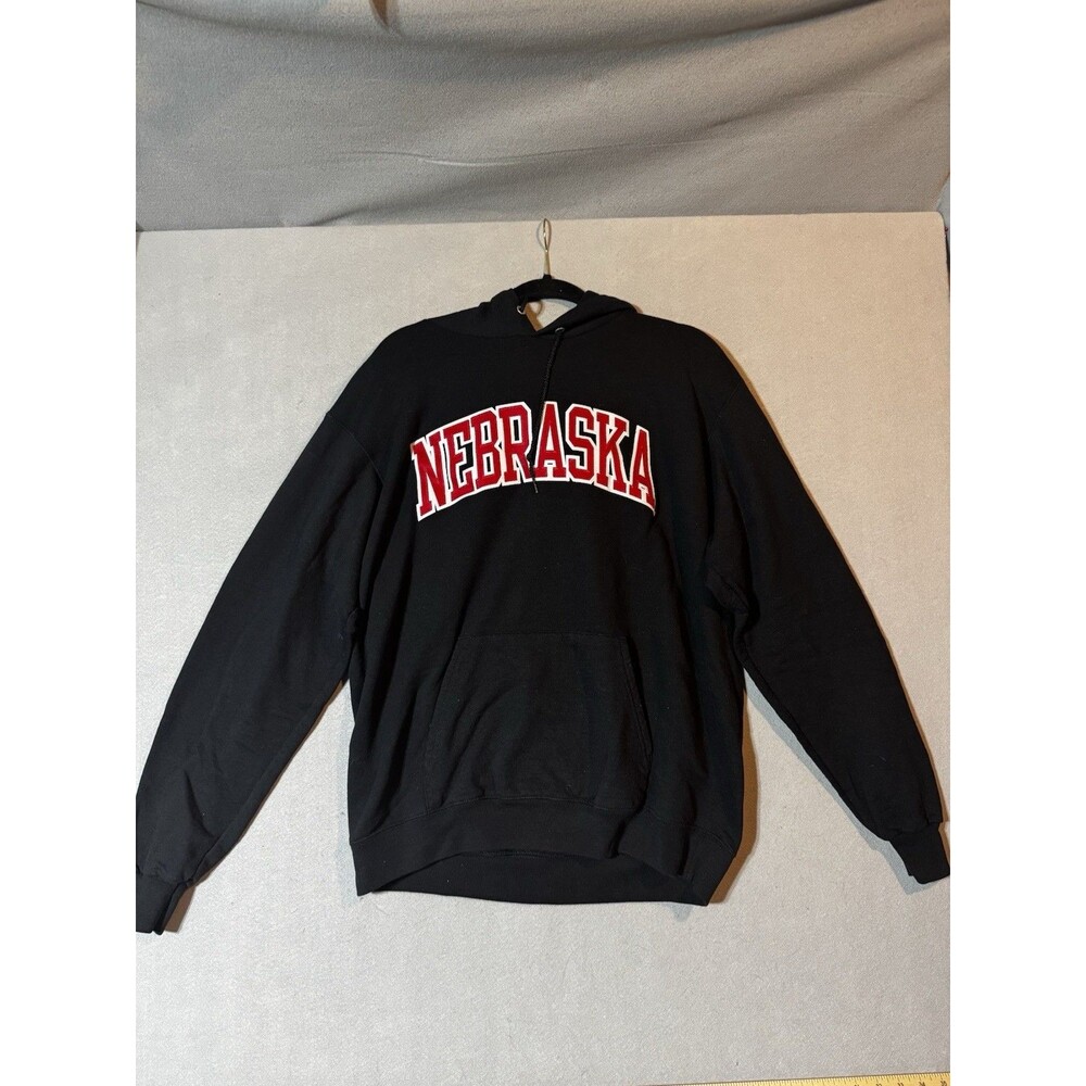 Champion Nebraska Huskers Black Embroidered Long-Sleeve Hoodie Unisex L